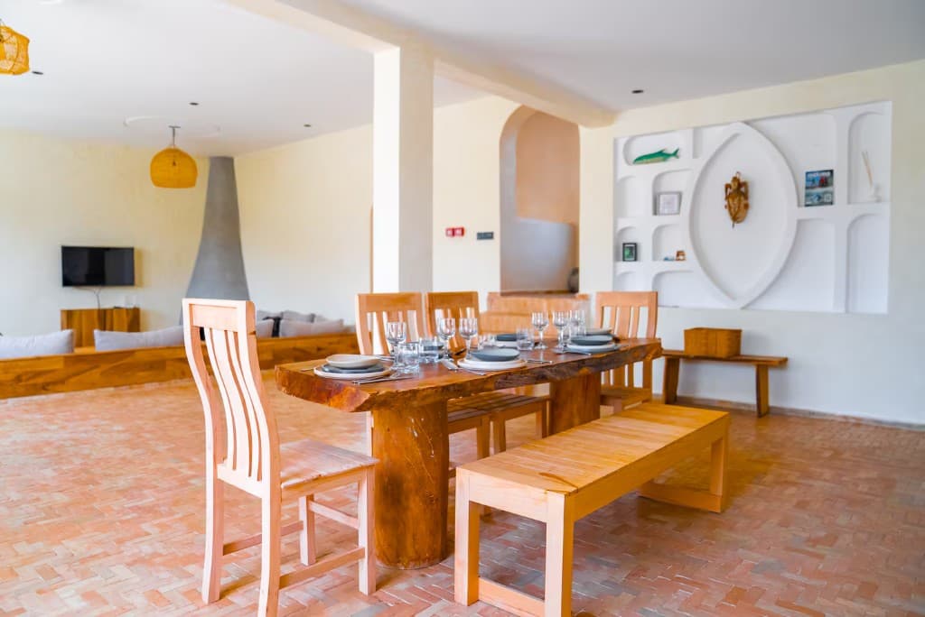 Wooden dining table